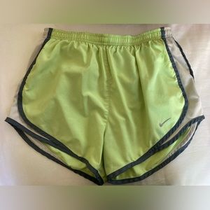Nike women’s running shorts in light green
